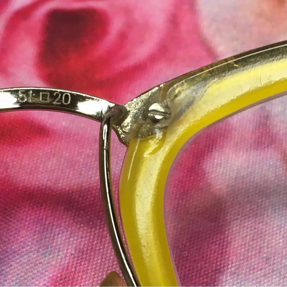 Miu Miu Black front Yellow inside Gold lining & arms REPAIRED glasses frames GUC